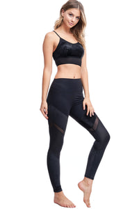 Girl wearing Shape Up Athletics Black Velvet Two-Piece Yoga Set